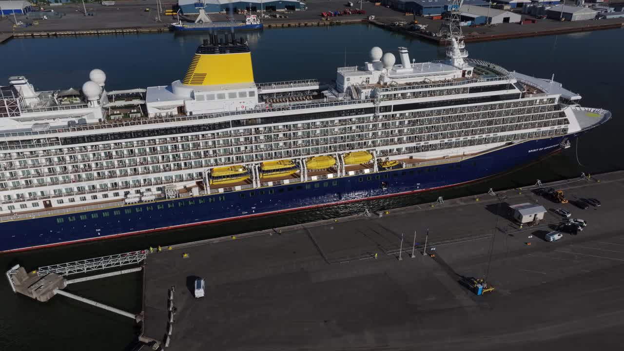 Spirit of Adventure Cruise Ship Docked at Port