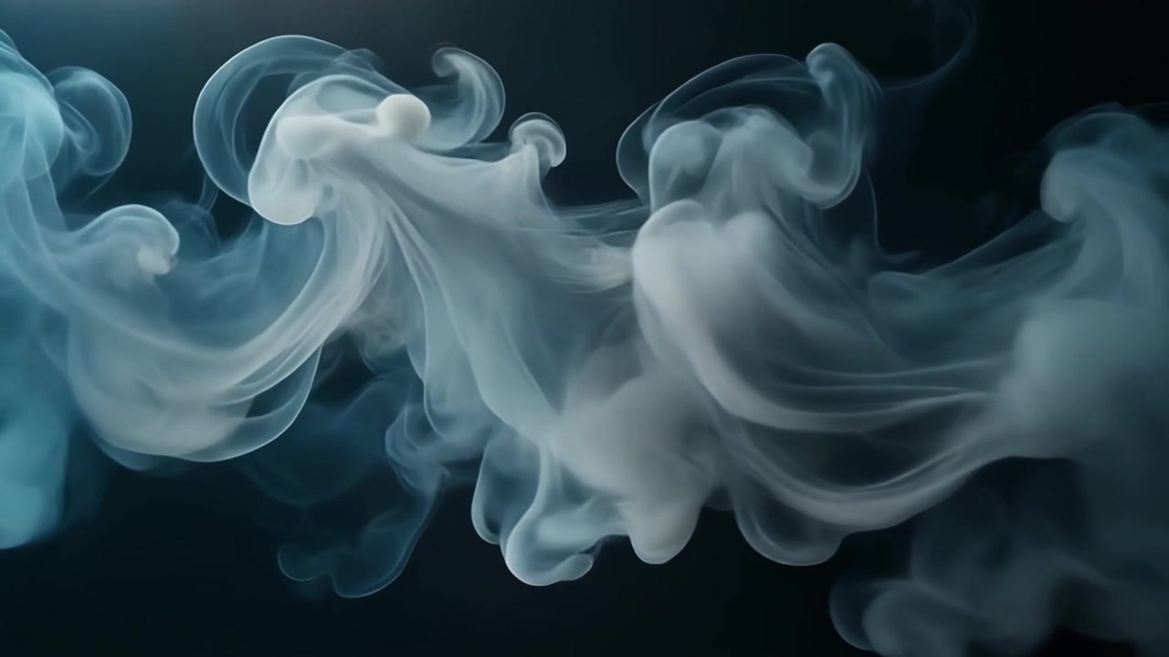 Abstract Fumo bianco che gira su uno sfondo scuro