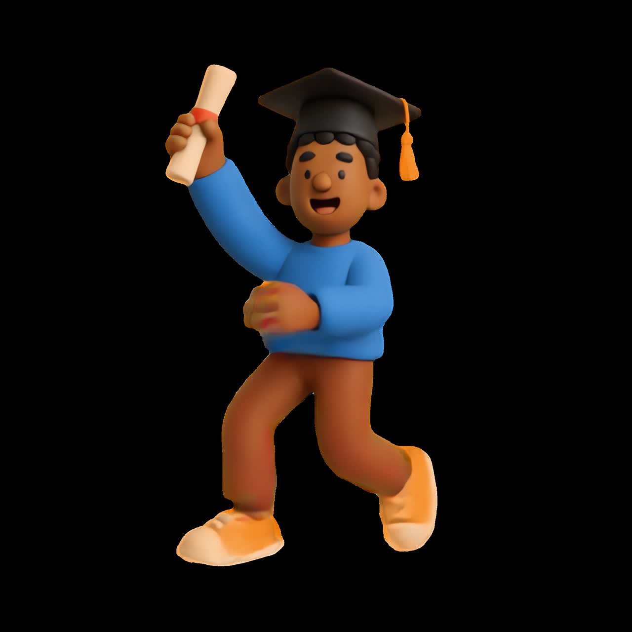 Celebratory graduate cartoon character animation isolated asset ...