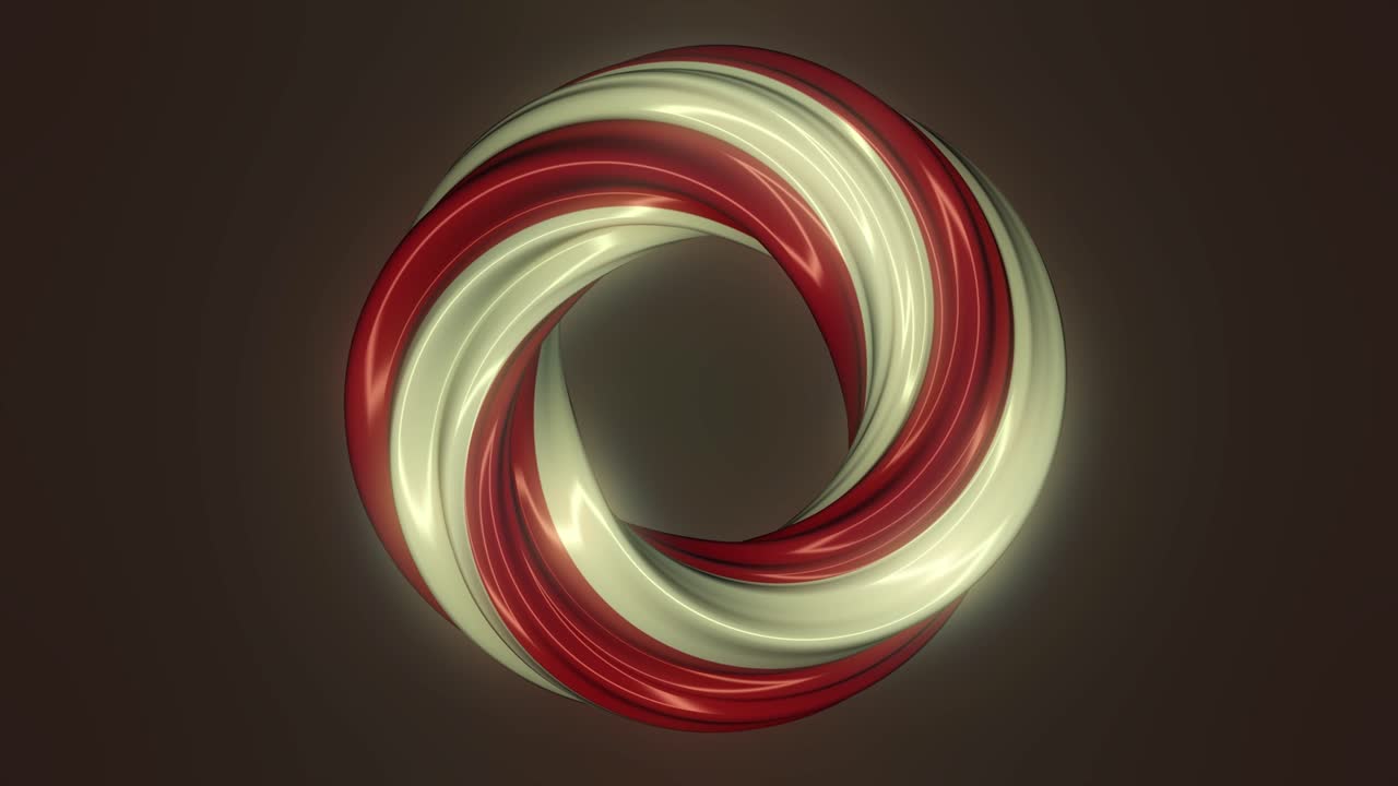 rendering 3d abstracto de un círculo espiral rojo y blanco