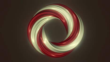 rendering 3d abstracto de un círculo espiral rojo y blanco
