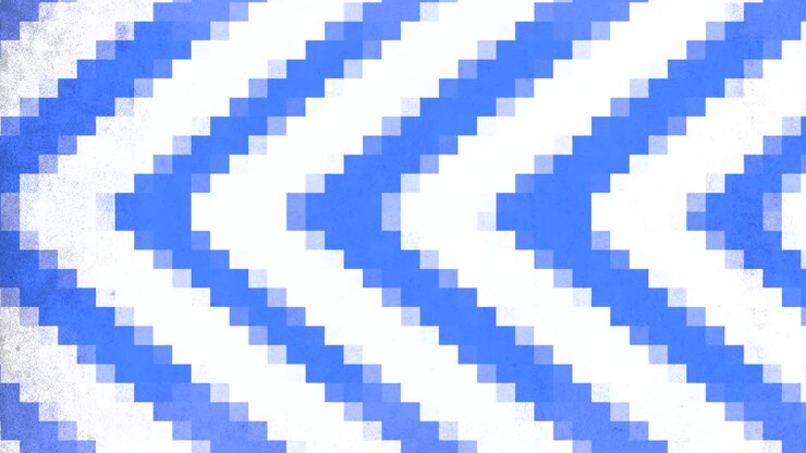 Motivo a pixel blu e bianchi nell'architettura a 8 bit.