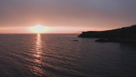view from a drone to a beautiful sunrise