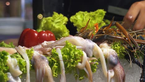 Close-Shot-of-the-Seafood-Display