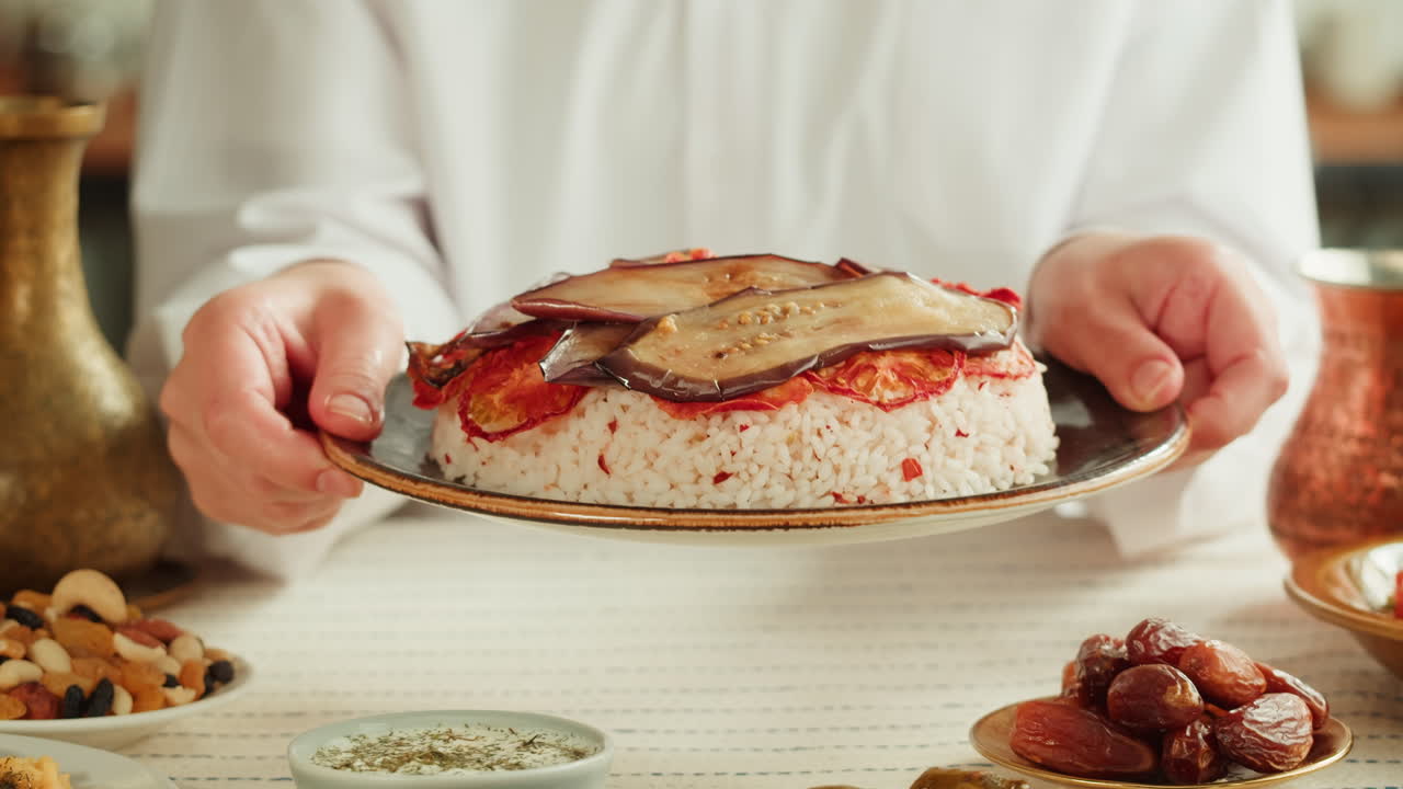 Plate of Rice with Vegetables and Spices
