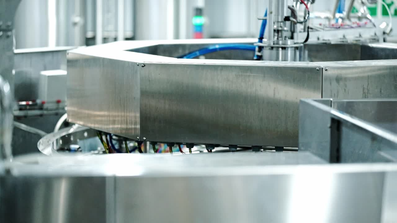 Large rotating mechanical machine in a beverage processing factory