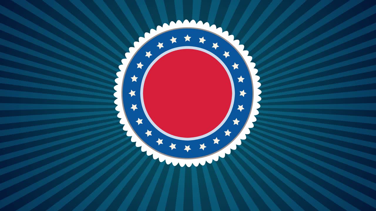 animación de celebración del 4 de julio con saludos para el día de la independencia con un fondo azul texturizado y fuegos artificiales