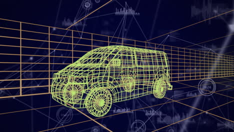 3d technical drawing of car