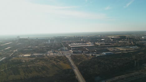 aerial view of largest steel plant in galati, romania.