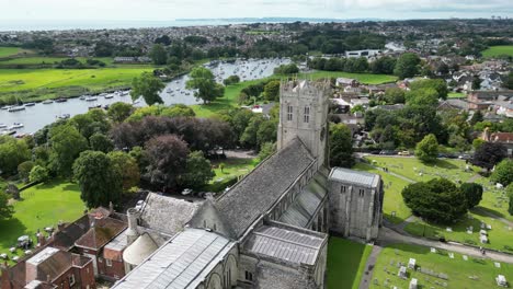 christchurch priory dorset uk  drone aerial view