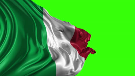 italian flag on green screen