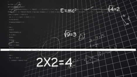 animación del procesamiento de datos sobre ecuaciones matemáticas