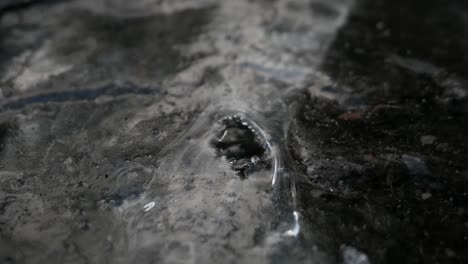 water streaming under frozen stream, flowing water under ice, abstract ice water