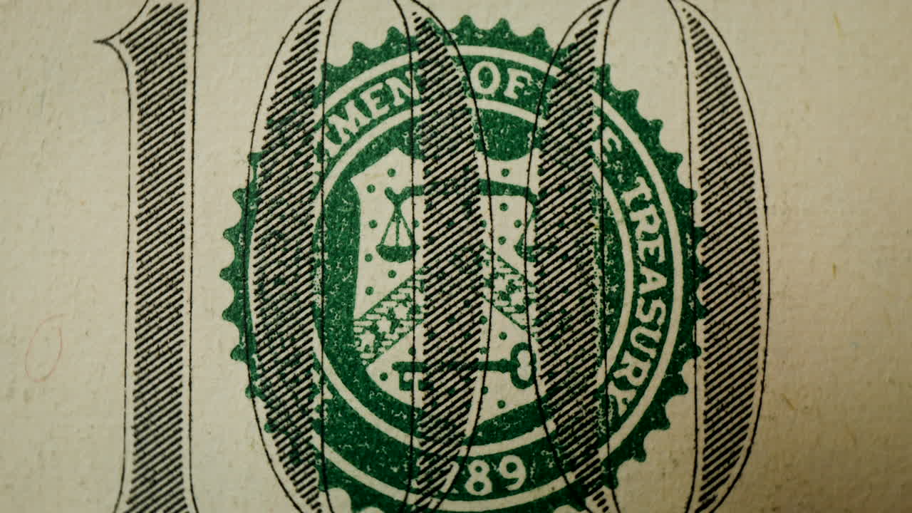 미국 100달러 지폐의 클로즈업