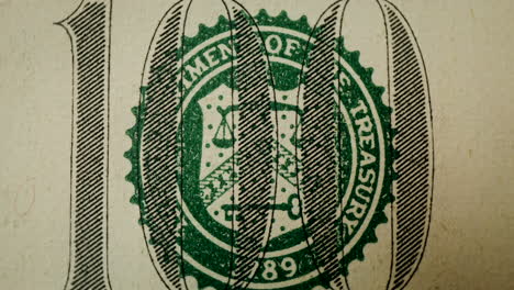 close-up of a us 100 dollar bill