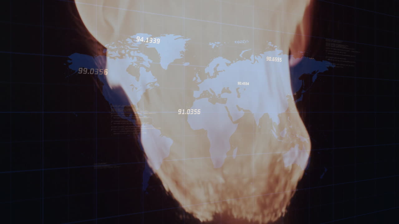 불꽃 위에서 금융 데이터 처리의 애니메이션