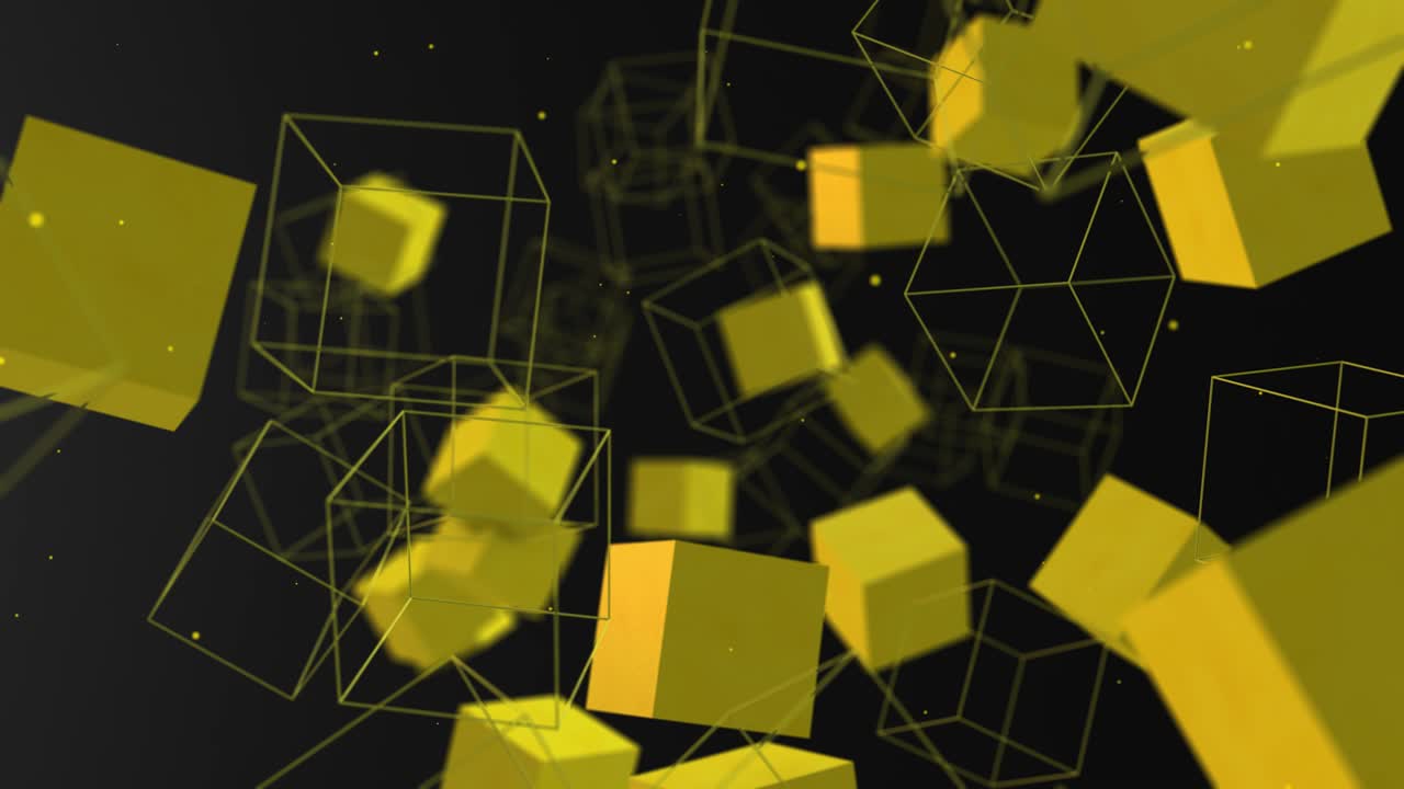 Abstract Flying Cube Background 4K