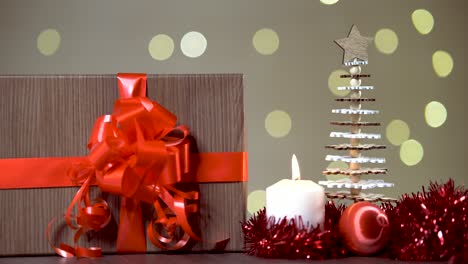 luces de navidad con regalo de navidad y decoración de accesorios, para exhibir, lazo plano fijo