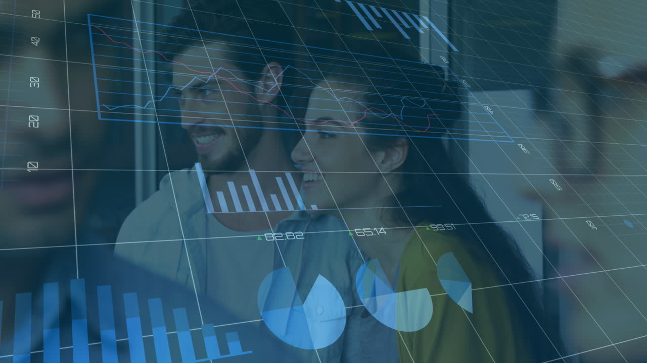 animación de las estadísticas y el procesamiento de datos financieros sobre los empresarios