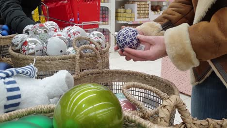 Selection-and-Shopping-in-the-store-for-Christmas-decorations-for-the-Christmas-tree.