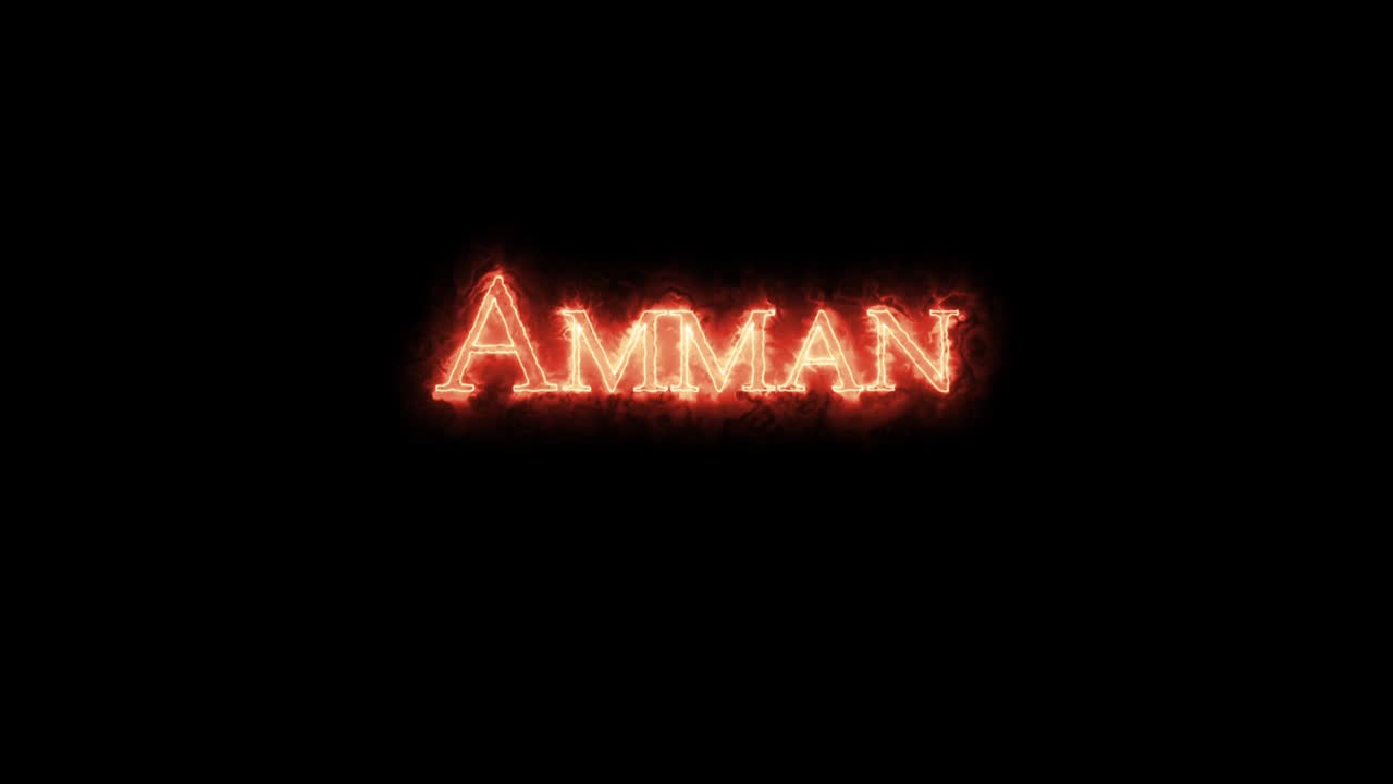 Amman written with fire. Loop