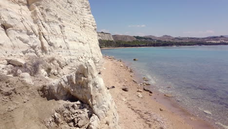 stunning white cliffs and beach in italy