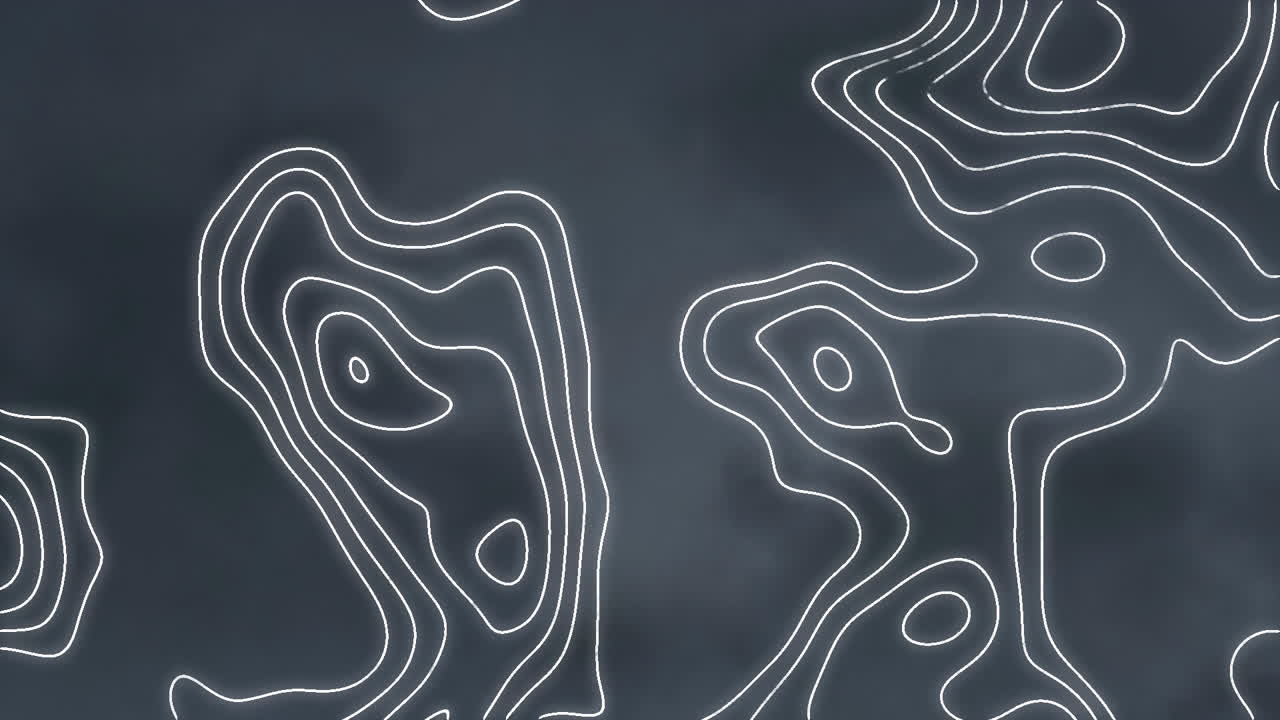animación digital del patrón topográfico contra un fondo gris con textura