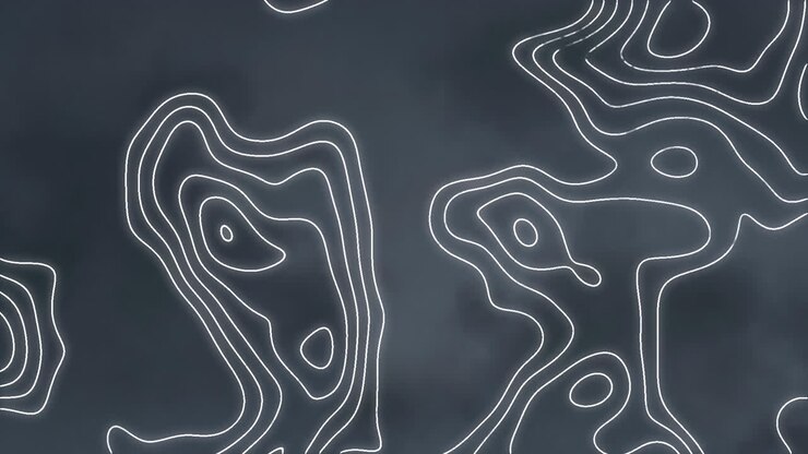 Digital animation of topography pattern against textured grey background