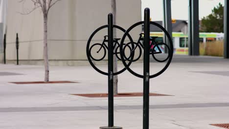Bicycle-parking-pole-in-plaza