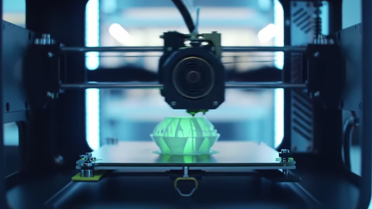 A Captivating Transformation: Time-Lapse of a 3D Printer Creating Intricate Geometric Designs in Vibrant Colors