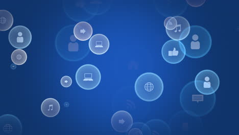 flying social network icons pattern on gradient