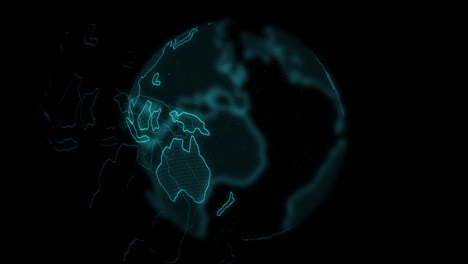 digital globe earth rotating in the space