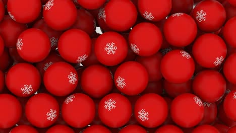 loop animation falling balls with snowflake sign