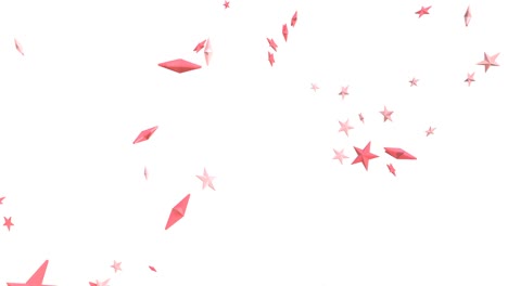 pink star-shaped confetti on white background.