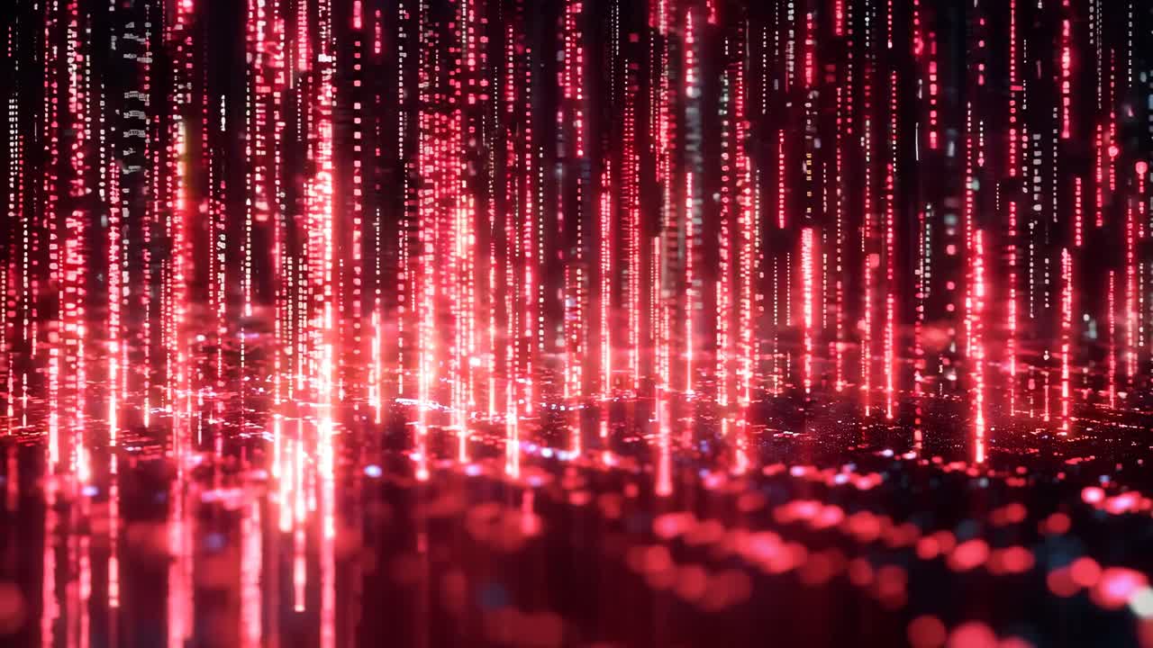 A red background with a lot of red dots. The dots are arranged in a way that they look like they are moving