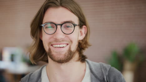 man, smile and face portrait for happiness