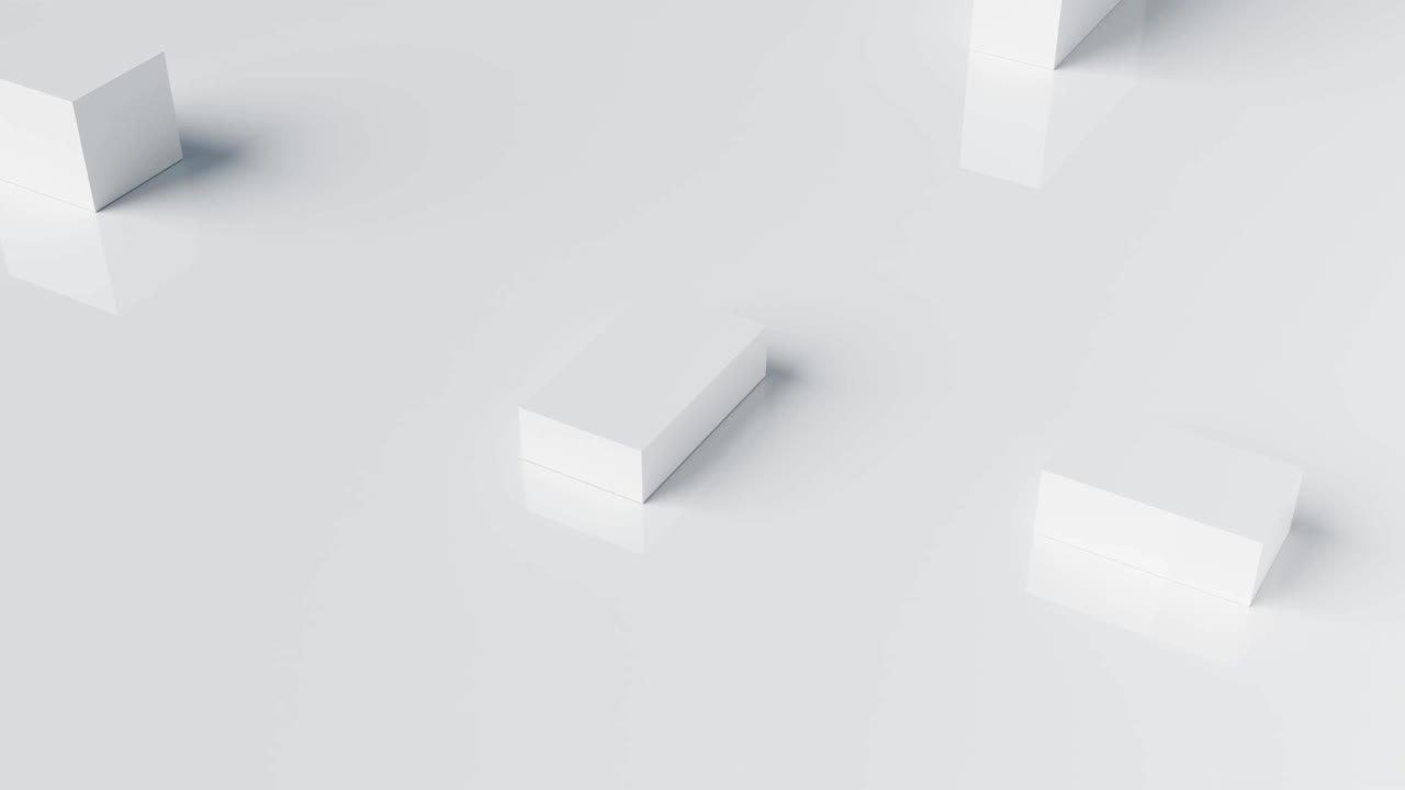 Abstract white cube block Moving animation background 3d rendering