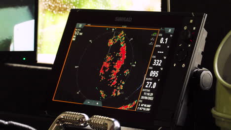 navigation computer of ocean vessel, handheld view