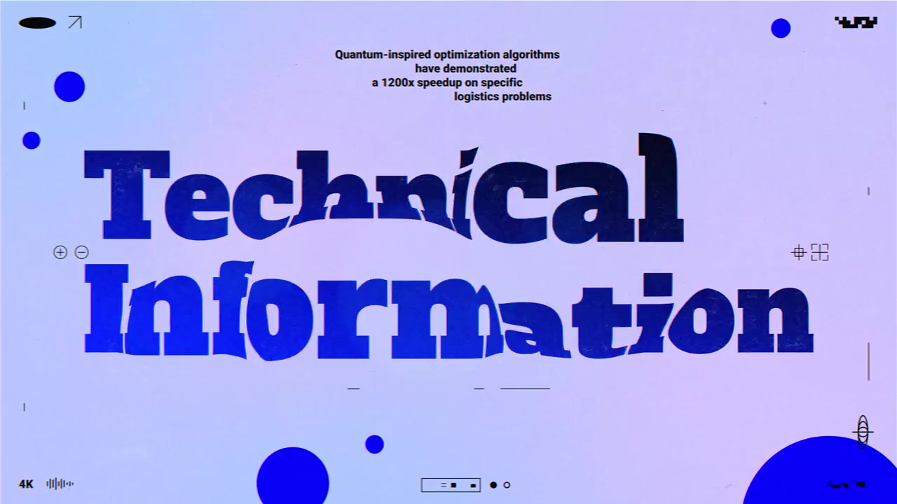 Animated Technical Information Display with Quantum Computing Details