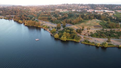 drone flight over the coast of sand point, washington