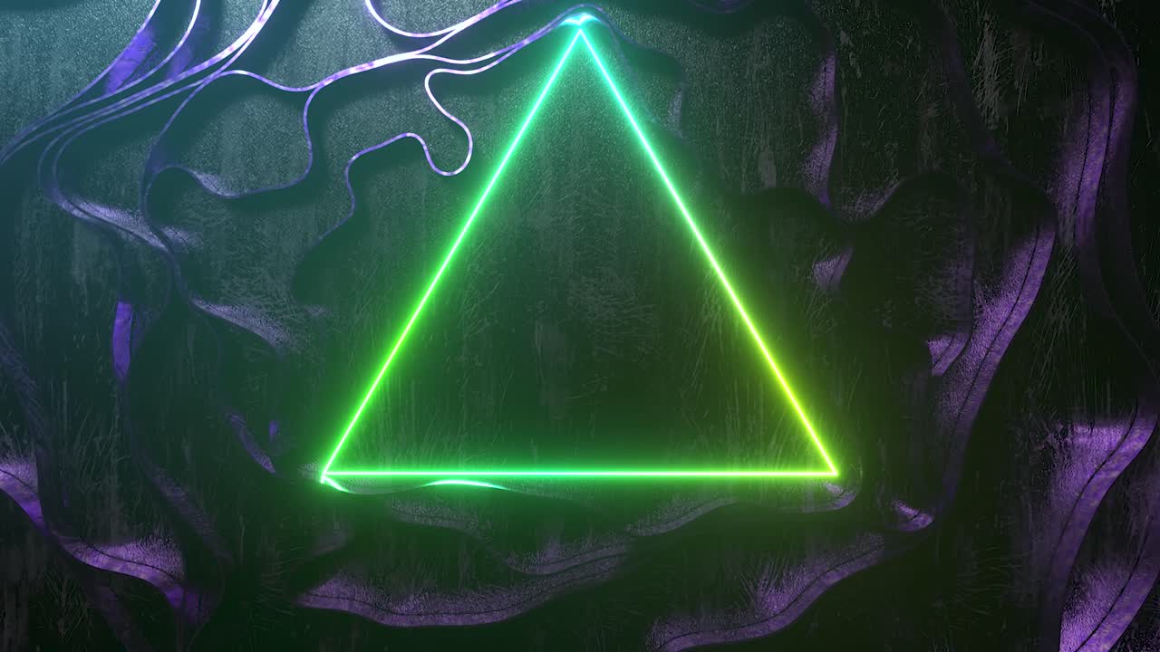 неоновый треугольник абстрактный фон