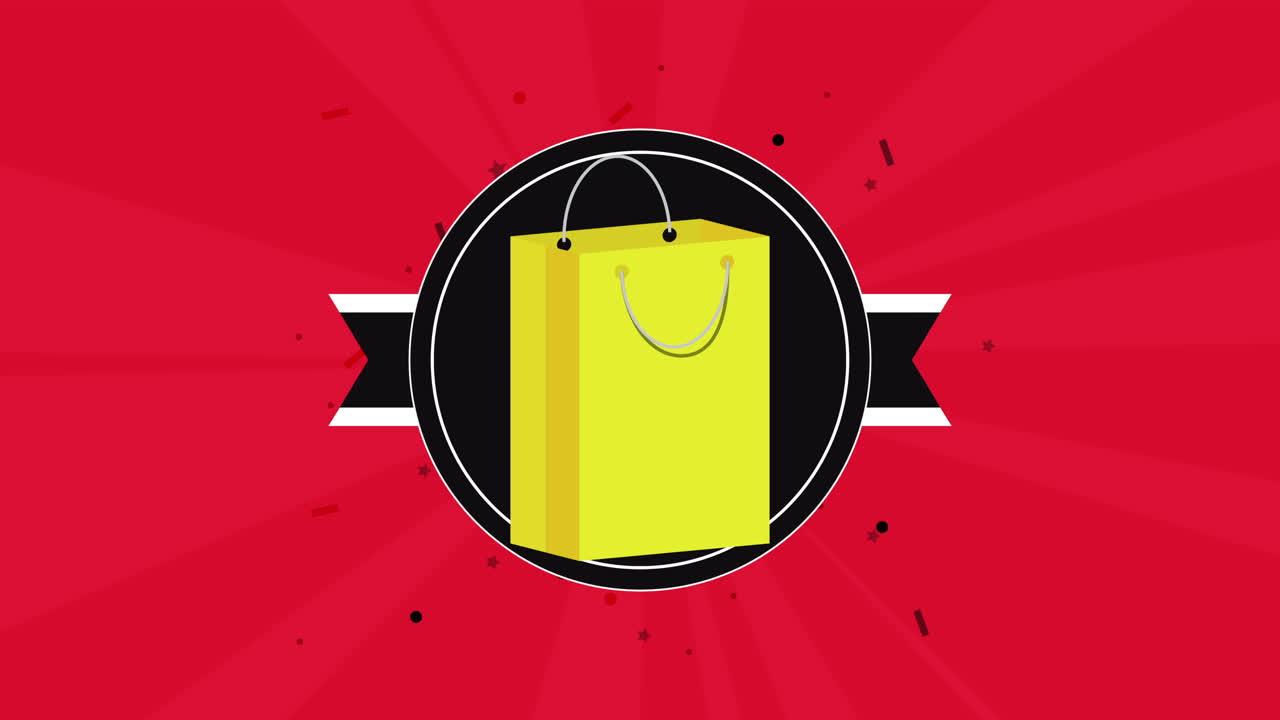 노란색 쇼핑 가방 그래픽 디자인