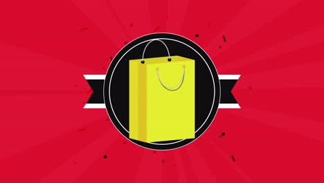 diseño gráfico de la bolsa de compras amarilla