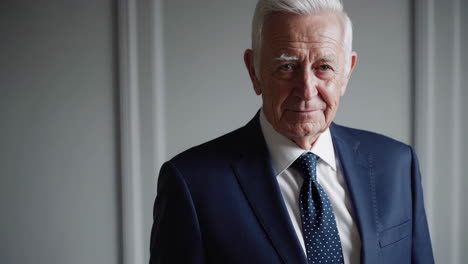 portrait of a distinguished senior man in a suit and tie