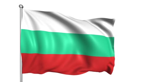 flag of bulgaria with fabric structure in the wind (alpha channel, loopable)