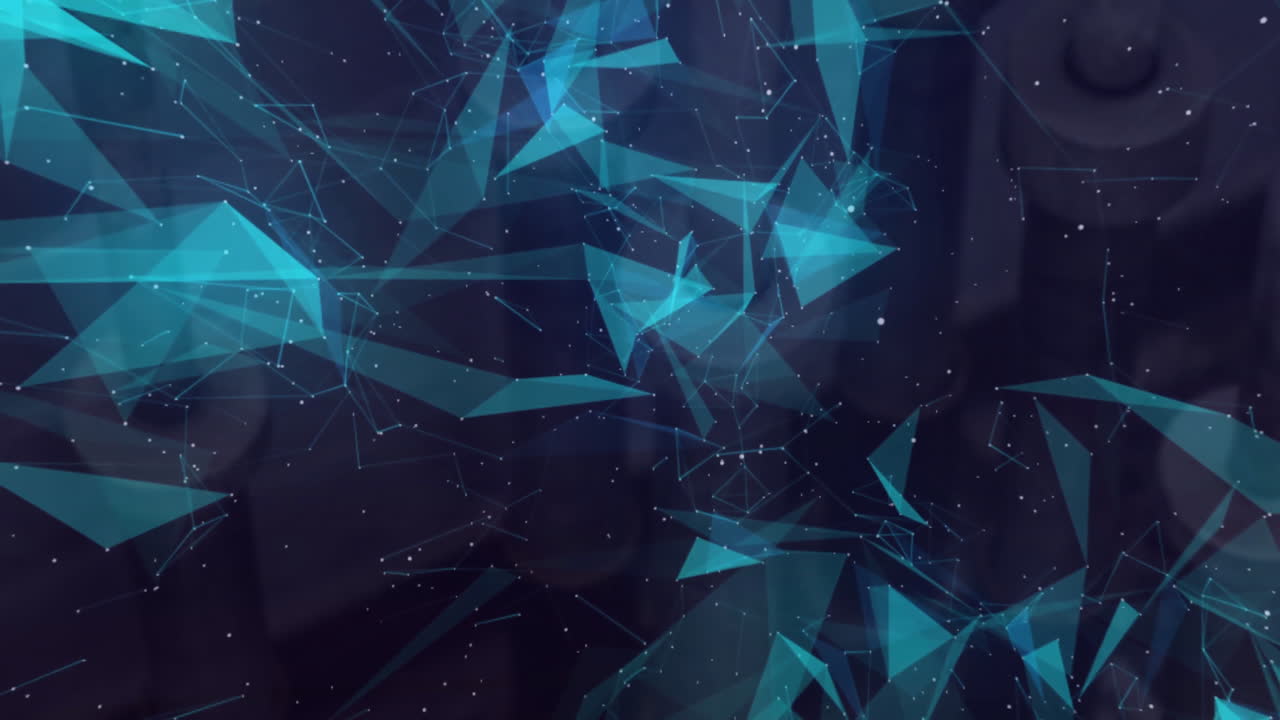 Animation of shapes moving on black background