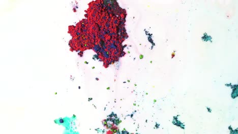 colorful powder mixing in liquid