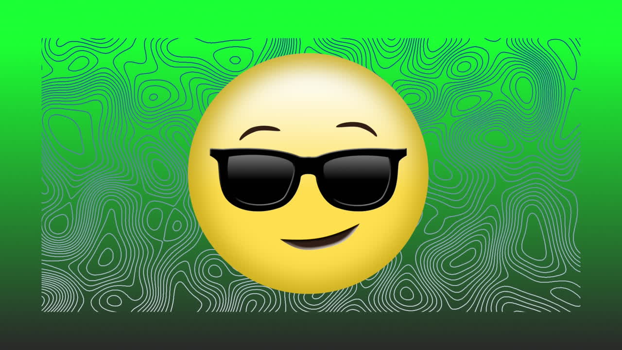 선글라스의 애니메이션 이모지 디지털 아이콘 패턴 배경에