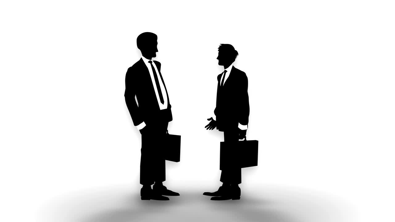 남자 실루이 손을 흔들고, 사업가, 루프 애니메이션,