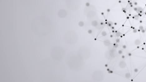 animación de red de renderización 4k 3d puntos conectados en un fondo de bucle sin costura blanco